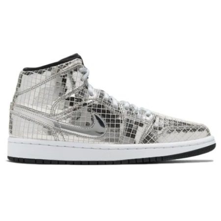 Jordan 1 Mid SE Disco Metallic Silver (Women's)