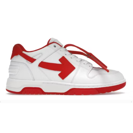 OFF-WHITE Out Of Office "OOO" Low Tops White Red