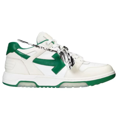 OFF-WHITE Out Of Office "OOO" Low Tops White Green 2021