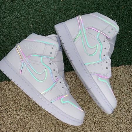 Jordan 1 Mid Iridescent Reflective White (Women's)