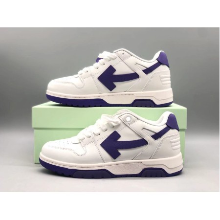 OFF-WHITE Out Of Office OOO Low Tops White Purple