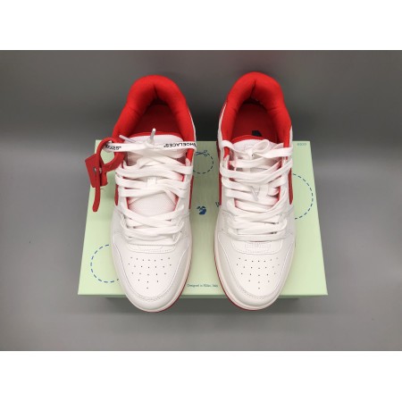 OFF-WHITE Out Of Office "OOO" Low Tops White Red