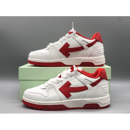 OFF-WHITE Out Of Office "OOO" Low Tops White Red