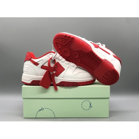 OFF-WHITE Out Of Office "OOO" Low Tops White Red