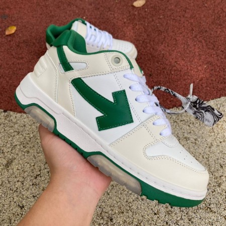 OFF-WHITE Out Of Office "OOO" Low Tops White Green 2021