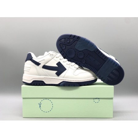 OFF-WHITE Out Of Office OOO Low Tops White White Navy Blue